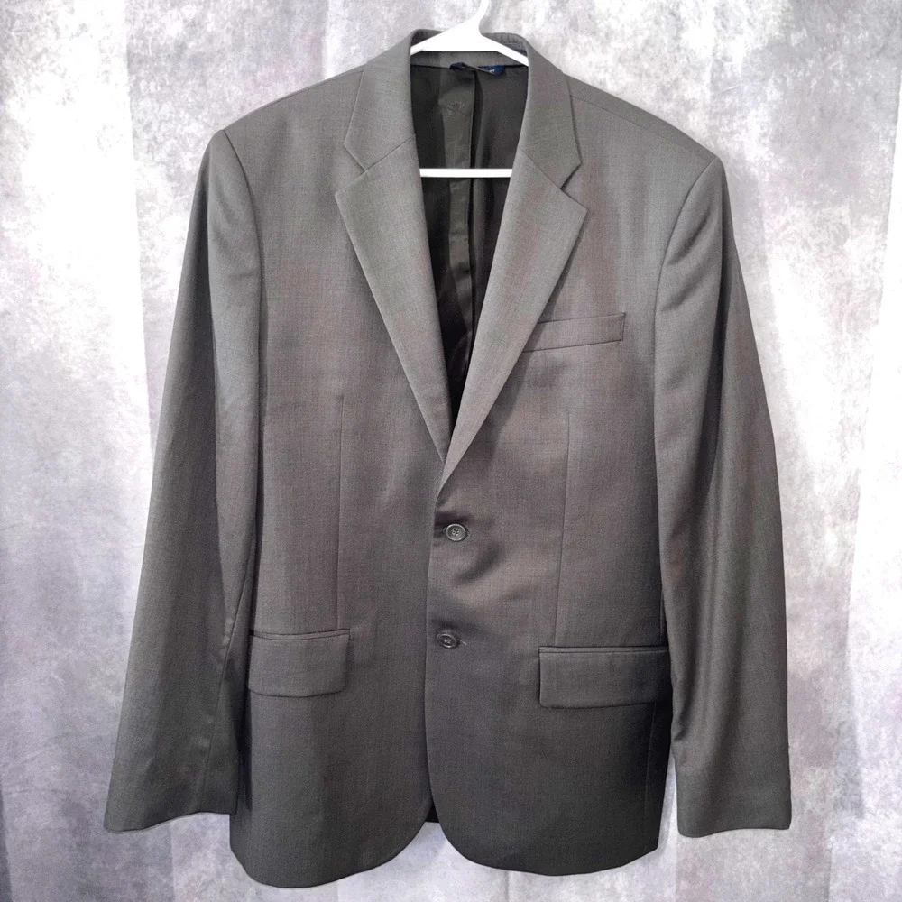 Banana Republic Grey Egyptian Wool Professional Classic Blazer Mens 40R